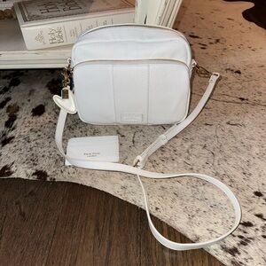 POM POM LONDON White Leather Crossbody Bag